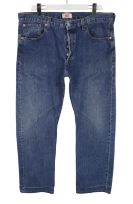 Levi's 501 Straight Leg Button-Fly Vaqueros Hombres W38 L31 Fade Efecto Botón - Imagen 1 de 4