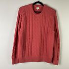 J. Crew Cotton Cable-Knit Crewneck Sweater Mens Xl Pink Ba203