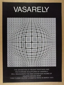 1970 Victor Vasarely Exhibition Galerie Denise Rene vintage print Ad - Picture 1 of 1