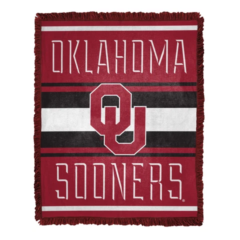 Northwest NCAA Oklahoma Sooners Nose Tackle Woven Jacquard Throw Blanket Cover