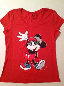 NWT WOMENS DISNEY MICKEY MOUSE SHIRT, RED, S, SHORT SLEEVE, RARE SHIRT - Picture 1 of 3