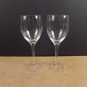 2 Orrefors Illusion Crystal 7.25" Wine Glasses Goblets Plain Clear - Picture 1 of 3