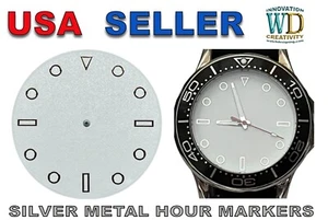 Watch Dial Hour Markers 12 pieces SILVER Numerals Triangles DOTS Rectangles - Picture 1 of 2