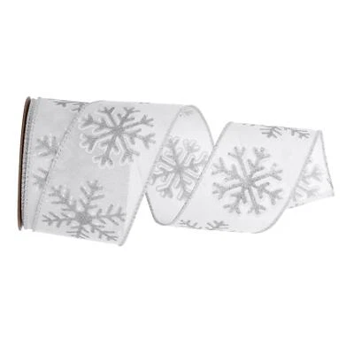 2-1/2 Inch X 10 Yards Christmas  Edge Ribbon for Gift Wrapping DIY - Image 1 of 4