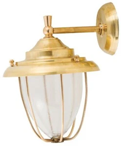 Wandleuchte Messing Glas massiv Haus Hof rostfrei Maritime Außen Lampe - Bild 1 von 1