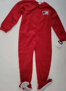 Toddler Girls Wonder Kids Brand Red Sleepy Time 1 Piece Pajamas Feet Size 4T - Picture 1 of 5