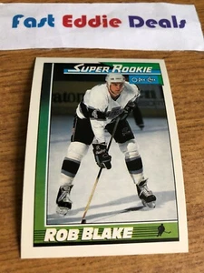 O-PEE-CHEE NHL HOCKEY 1991-92 ROB BLAKE SUPER ROOKIE CARD 6 LOS ANGELES KINGS RC - Picture 1 of 2