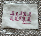 CHI OMEGA SORORITY WESTERN COWGIRL ZIPPED MAKEUP COSMETIC BAG-6.3" by 8.6"-NEW!