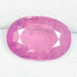 7.93 ct LUSTROUS - GLOW PINK - NATURAL SAPPHIRE RUBY - Oval See Vdo RC - Picture 1 of 3