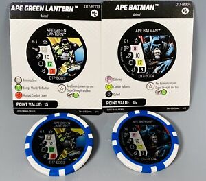 Heroclix singe vert lanterne et singe Batman 2 jetons DC titan colossal kit d'opération