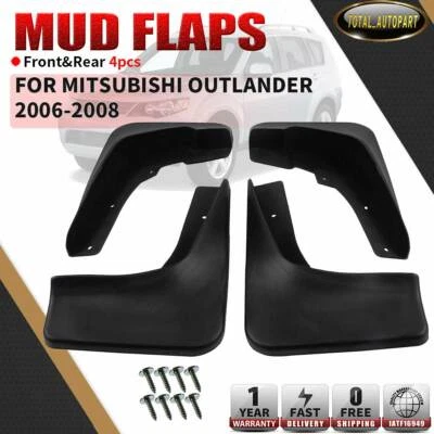 4x Protectores contra salpicaduras diestro + izquierdo guardabarros guardabarros para Mitsubishi Outlander 2006-2008 Foto 1 de 4