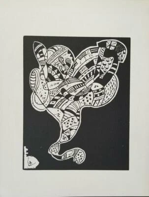 Grabado en madera original Wassily Kandinsky para 10 Origin edición limitada. 1975 Foto 1 de 3