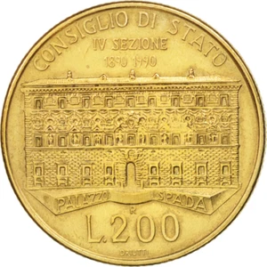 Italy Coin 200 Lire Palazzo Spada | Libertine | Palazzo Spada | 1990 - Picture 1 of 12