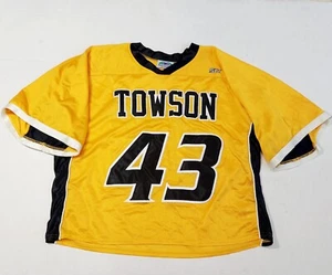 Vtg Towson University Tigers Lacrosse Jersey Mens XL AWD Yellow CAA Stx #43 - Picture 1 of 8