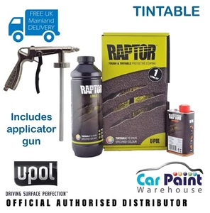 UPOL Raptor TINTABLE Truck Bed Liner 1 Bottle 0.95L Kit U-POL + Applicator Gun - Picture 1 of 9