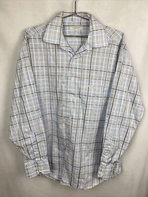 Camisa masculina manga longa Alex Cannon tamanho G algodão janela xadrez botão para cima - Imagem 1 de 4