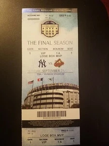 Final Game New York Yankee Stadium COMMEMMORATIVE Ticket SGA 9-21-08 MINT - Picture 1 of 4