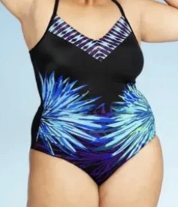 Aqua Green Damen Plus Vneck One Piece Badeanzüge - Bild 1 von 5