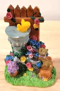 Vintage Cottontale - Accessorio Villaggio di Pasqua - Recinzione con Bagno Uccellino - Foto 1 di 2
