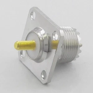 SO239 UHF Female Chassis Socket M4 Thread Panel Mount Bulkhead 4 Hole PL259 - Picture 1 of 7