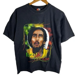 Rare 2000s Vintage HOT ICE Bob Marley Rasta Reggae Music Black Shirt Sz Large - Bild 1 von 6