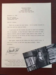 DANIELLE STEEL TYPED LETTER SIGNED OF AM. BESTSELLING AUTHOR,  5 DAYS IN PARIS - Picture 1 of 1