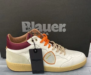 Blauer Schuh Man Weiß Dunkelblau Leder Größe Eu 42 - Bild 1 von 7