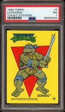1989 Topps Teenage Mutant Ninja Turtles Stickers #4 Leonardo PSA 7 DD