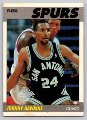 1987-88 Fleer Johnny Dawkins #27 RC - San Antonio Spurs - Image 1 of 2