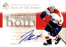 Jay Bouwmeester AUTOGRAPH FLORIDA PANTHERS 2004-05 SP Authentic Sign of the Time