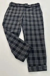 NWT LOFT Women’s 12 PETITE The Devin Slim Black Grey Plaid Pants Workwear Office - Picture 1 of 12