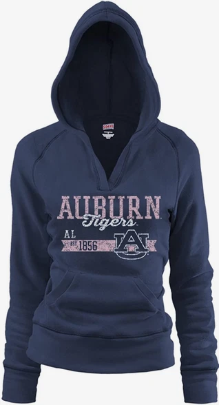 Soffe NCAA Auburn Tigers Junior Rugby Deep College Logo Fleece Hoodie Large