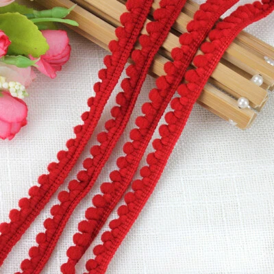 5m DIY Pom Pom Trimming Edge Material Curtain Drape Bag Strap Craft Sewing Decor - Image 1 of 4