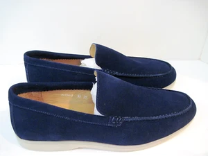 SAINT LORENTO ASCOT NAVY SUEDE LOAFERS SIZE 45,NEW - Picture 1 of 6