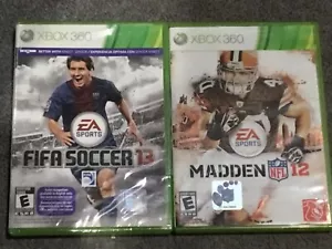 XBOX360 FIFA SOCCER 2013 NEW IN PACKAGING & MADDEN 12 PREOWNED - Picture 1 of 1