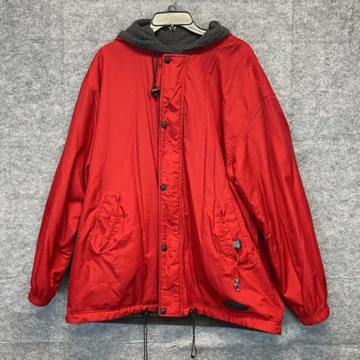 STRUCTURE Sport Jacket Men’s XL Red Charcoal Gray Hooded Reversible Windbreaker - Image 1 of 4