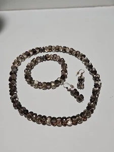 Jay King DTR DRT Sterling Silver Smoky Quartz Bead Necklace Bracelet Earrings - Picture 1 of 14