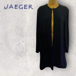 Chaqueta Jaeger Para Mujer Vintage 1990 Azul Marino Longline Ocasión Oficina Negocios Reino Unido 10 - Imagen 1 de 4