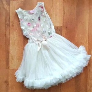 Popatu Girls Formal Sleeveless Floral Ballet Style Holiday Party Dress Size 5-6 - Picture 1 of 7