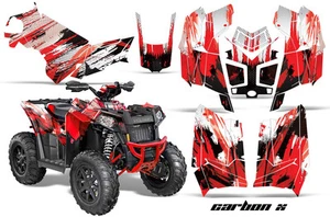 Kit de calcomanías de gráficos ATV para Polaris Scrambler 850XP 1000XP 13-22 CARBONX ROJO - Imagen 1 de 3