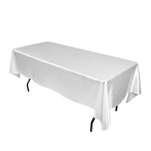 10 Pack 60" X 126" Banquet Satin Tablecloths 30 Colors Rectangle Table Made USA