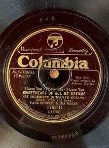 Columbia 1708D - 78rpm Record - Paul Specht (Sweetheart Of All / Sweet Music) - Picture 1 of 4