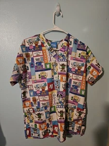 Scrub HQ Brand Dental Cat Print Scrub Top - sz S - Picture 1 of 4