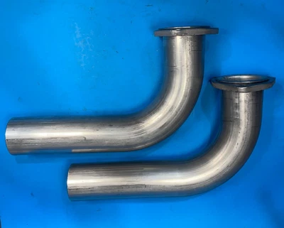 Shorty Exhaust Header Pipe Block Hugger 2.5" 14 Ga. for Chevy 265-400 SBC - Image 1 of 4