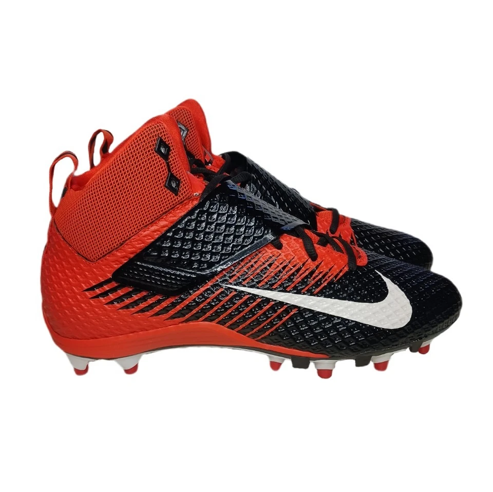 Nike Lunarbeast Strike Pro TD Football Cleats Mens Size 9 Orange And Black - Image 1 of 4