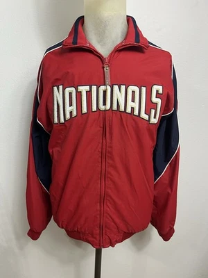Majestic MLB Washington Nationals Jacket Mens XL Red/Navy Full Zip Authentic - Image 1 of 4