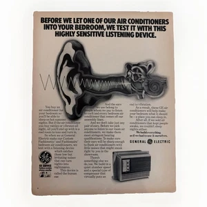 Aire acondicionado General Electric anuncio impreso dispositivo auditivo altamente sensible oído - Imagen 1 de 4