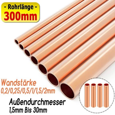 Kupferrohr Stange Kupfer Rohr Durchmesser 1,5mm - 30mm Länge 300mm Kupfer Rohr - Bild 1 von 4