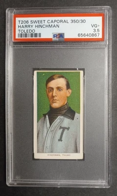 1909-11 T206 - Harry Hinchman - Toledo - Sweet Caporal 350/30 - PSA 3.5 VG+ - Image 1 of 2