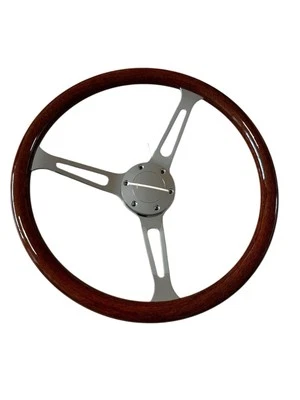 Volante Per Auto Universale Vintage Classico In Legno  Da 15 Pollici Sportivo - Image 1 of 4